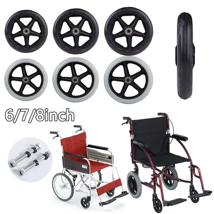 Roues en caoutchouc lisses et flexibles pour fauteuil roulant