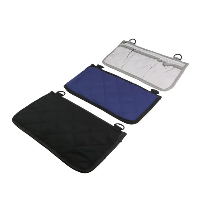 Sac de rangement pour accoudoir de fauteuil roulant avec bande réfléchissante
