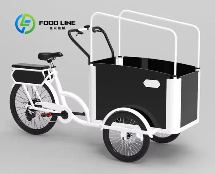 Vélo cargo à pédale électrique à 3 roues avec moteur arrière pour transporter des vélos électriques pour animaux de compagnie