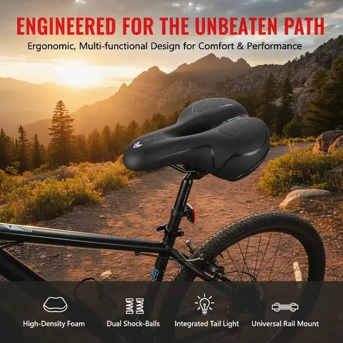 Selle de vélo en mousse confortable, légère et respirante pour un confort tout au long de la journée