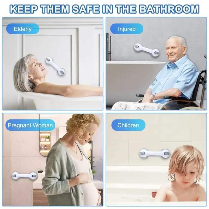 Barres d'appui de sécurité pour douche et salle de bain avec ventouse