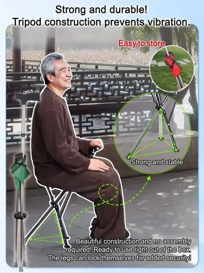 Chaise de marche légère et portable avec quatre couleurs