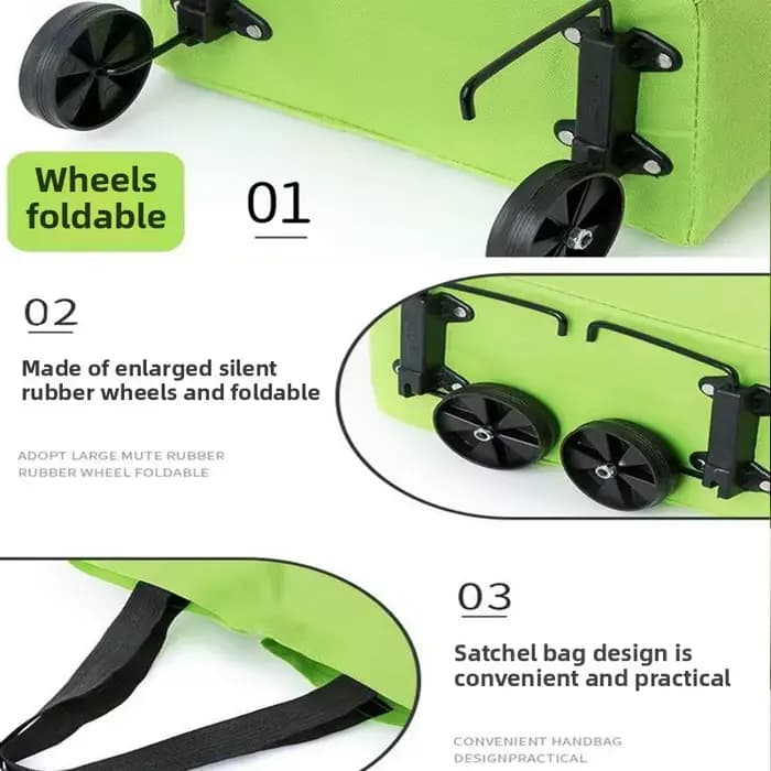 Chariot de courses pliable Portable avec roulettes