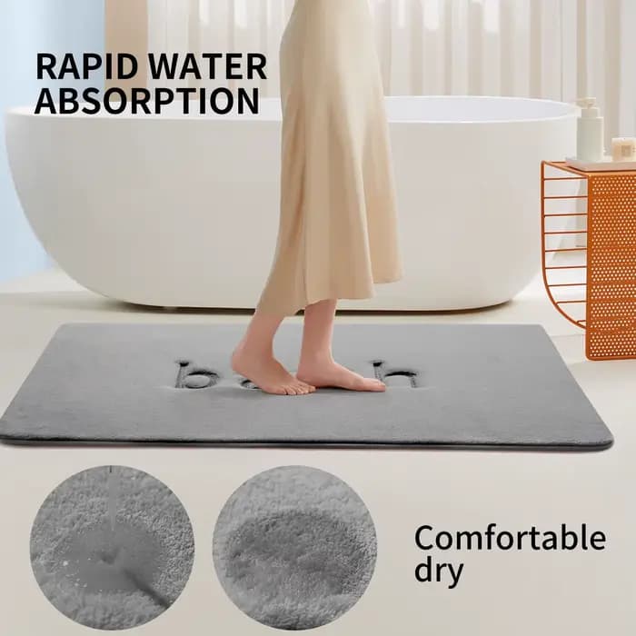 Tapis de bain Simple, couleur unie, rebond Super doux, absorbant l'eau, séchage rapide, pour salle de bain, paillasson de salle de douche
