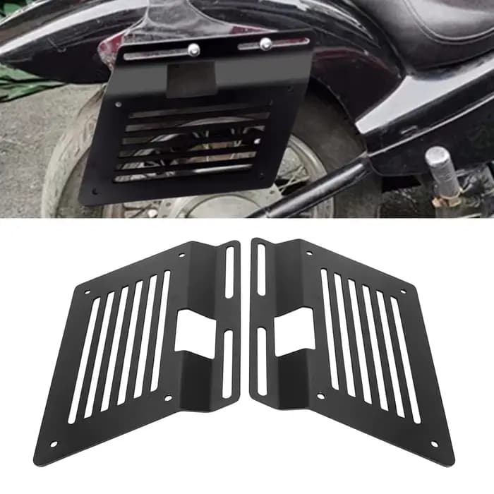 Sacs de selle de moto noirs, barre de Support de montage, supports de sac latéral en métal pour Kawasaki Honda Yamaha Suzuki Harley