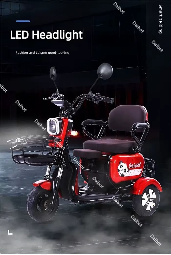 Scooter électrique familial 800W à 3 roues pour adultes et femmes