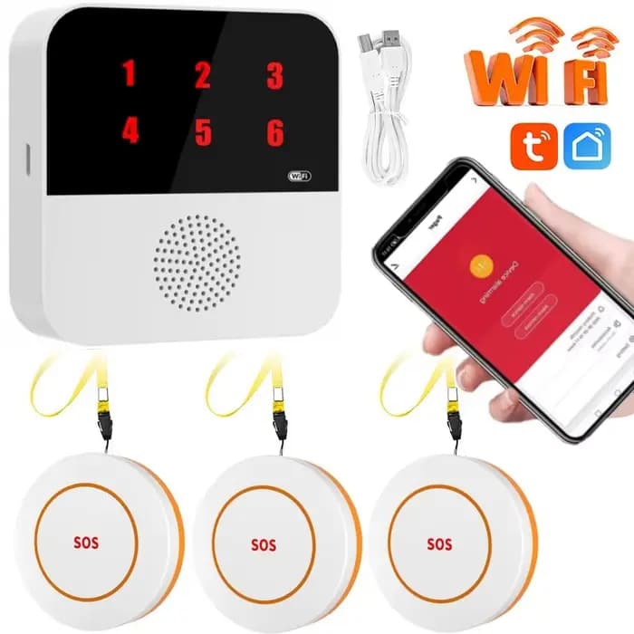 Tuya WiFi sans fil soignant téléavertisseur Patient SOS appel bouton ascenseur alerte systèmes pour personnes âgées