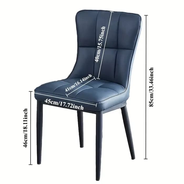 Chaise de salle à manger moderne avec coussin doux et pieds en métal – Chaise simple de bureau élégante pour dortoir, disponible en vert/bleu/noir
