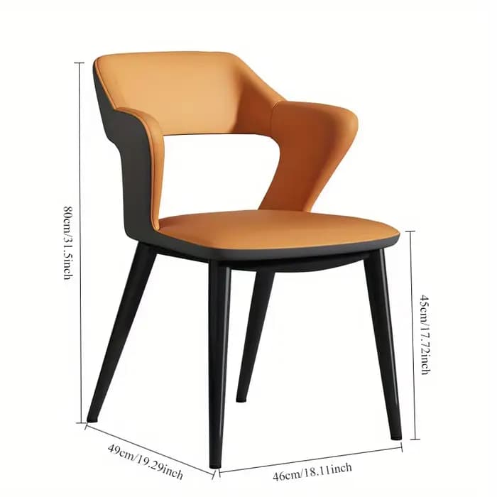 Chaise de salle à manger en cuir de Style français avec dossier, Design creux, adaptée au Clubhouse, hôtel, Restaurant occidental, café, 1 pièce