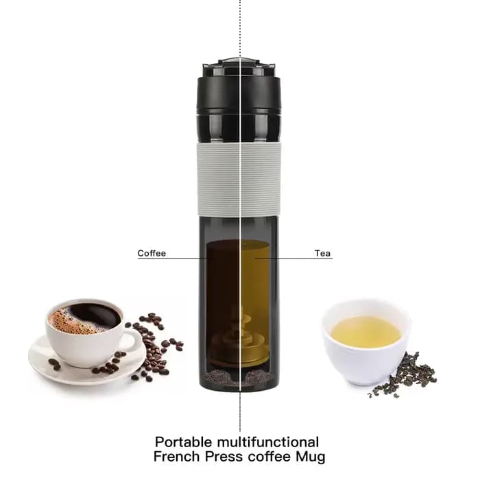 ICafilas 350ML café thé Portable presse française cafetière bouteille