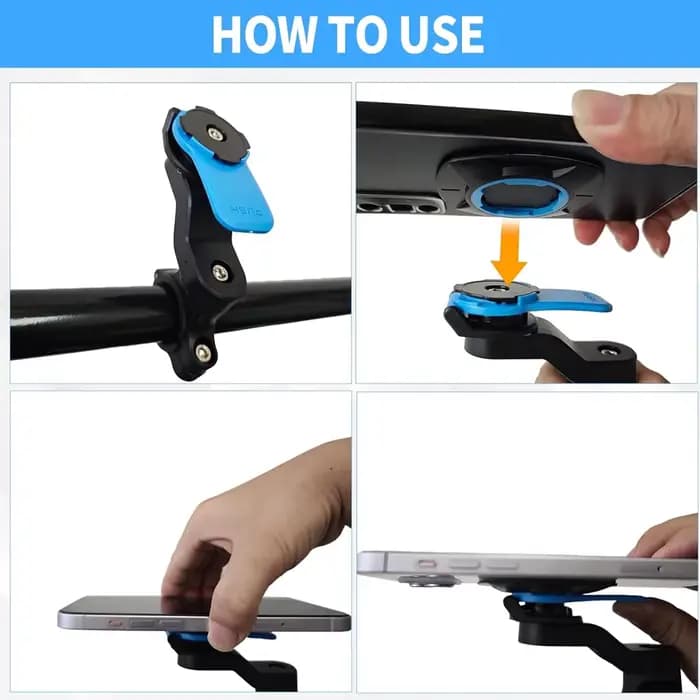 Support universel pour smartphone QUAD LOCK avec amortisseur de vibrations pour guidon de moto