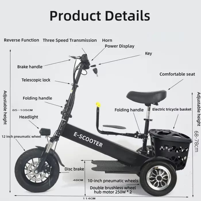 Mini Scooter électrique de banlieue à 3 roues