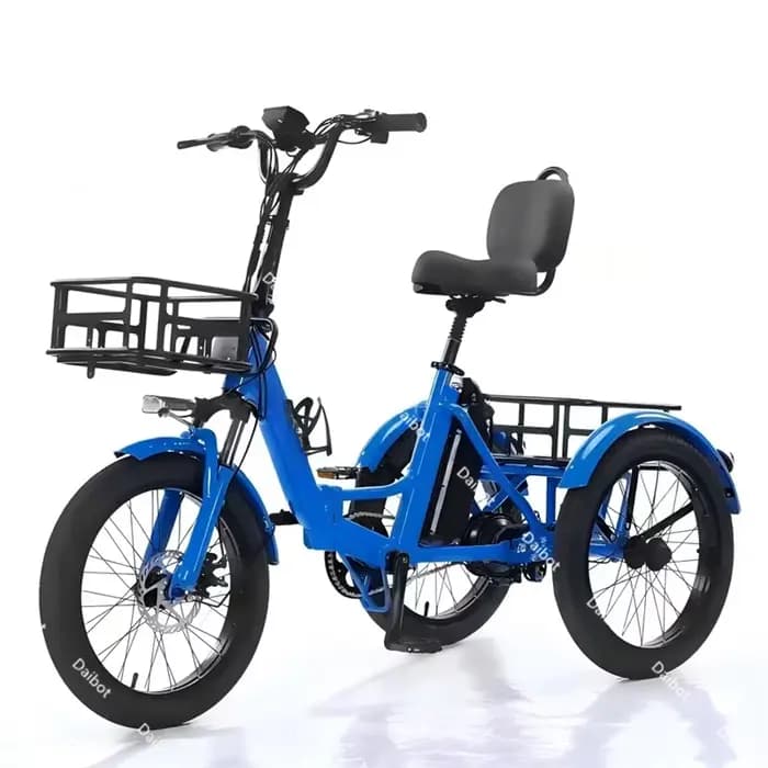 Tricycle électrique adulte Mini voiture véhicule cargo pliable 48V 350W 3 roues vélo