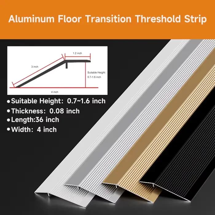 Rampe de seuil en aluminium 90x10cm pour accès fauteuil roulant