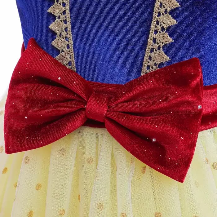 Costume de princesse blanche-neige pour enfants, déguisement de Cosplay d'halloween, vêtements de fête d'anniversaire de film, robe à nœud papillon pour jeu de rôle pour filles