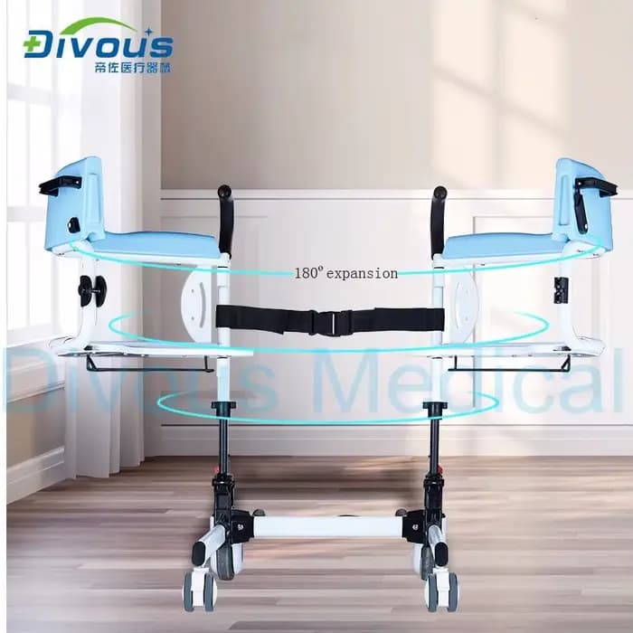 Chaise de transfert pour personnes handicapées avec commode
