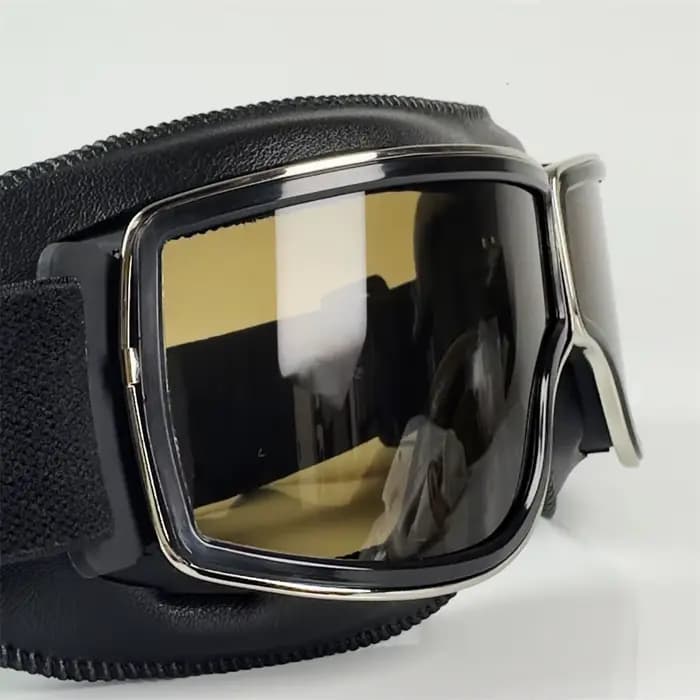 Lunettes de moto rétro, lunettes de scooter tout-terrain, lunettes de conduite vintage résistantes au vent et au sable pour tous les motards adultes