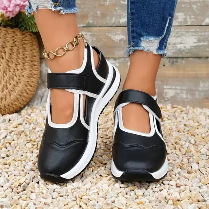 Sandales compensées respirantes pour femmes, nouvelle collection été 2026, mode creuse, chaussures de marche décontractées antidérapantes pour l'extérieur, confortables