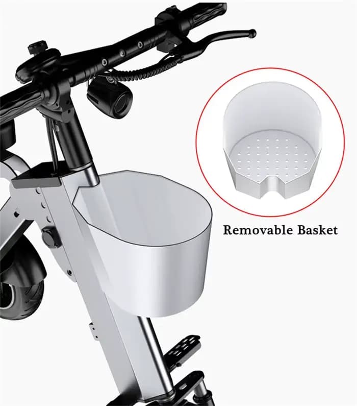 Trottinette Électrique Pliable à 3 Roues avec Siège et mir
