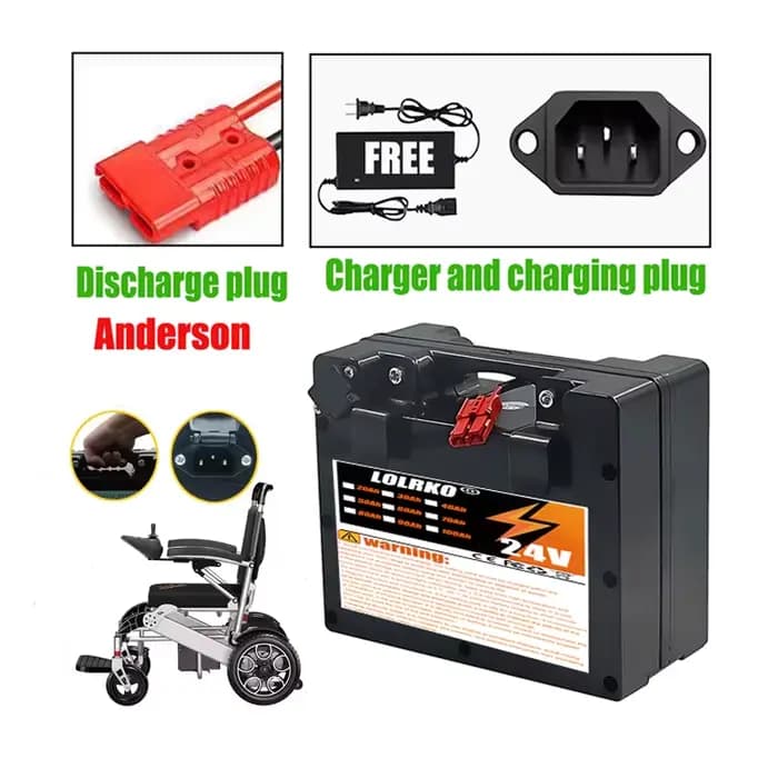 Batterie spéciale pour fauteuil roulant électrique 24V 20Ah-100Ah
