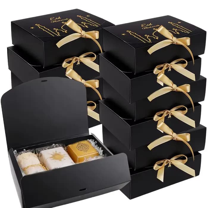 Coffret cadeau Eid Mubarak 2026, boîtes d'emballage pour biscuits, bonbons, collations, sacs, fournitures de décoration pour la maison, Festival EID