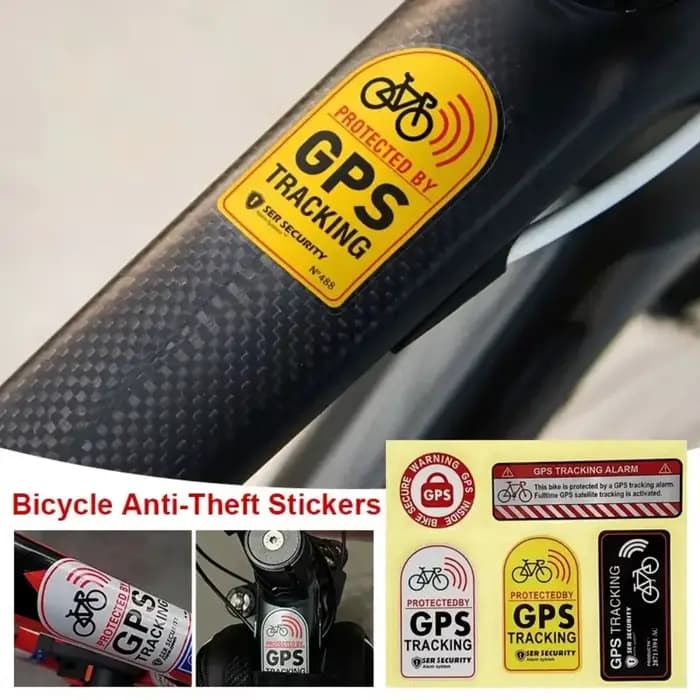 1 ensemble d'autocollants d'avertissement antivol pour vélo