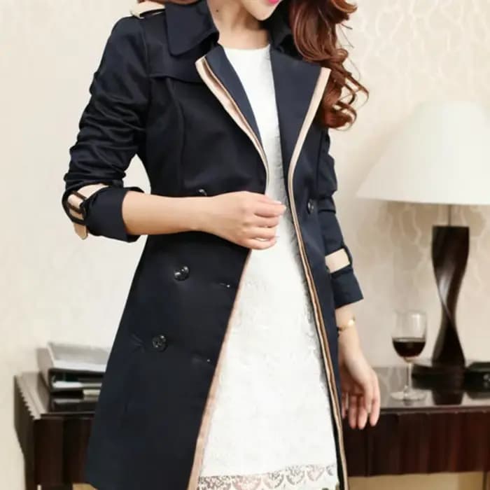 Trench Coat pour femmes 2025 automne décontracté Double boutonnage femme longue Trench manteaux grande taille Casaco Feminino dames coupe-vent