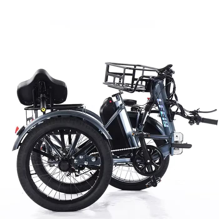 Tricycle électrique adulte Mini voiture véhicule cargo pliable 48V 350W 3 roues vélo