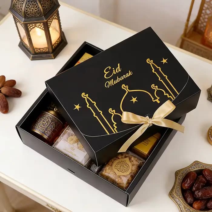 Coffret cadeau Eid Mubarak 2026, boîtes d'emballage pour biscuits, bonbons, collations, sacs, fournitures de décoration pour la maison, Festival EID