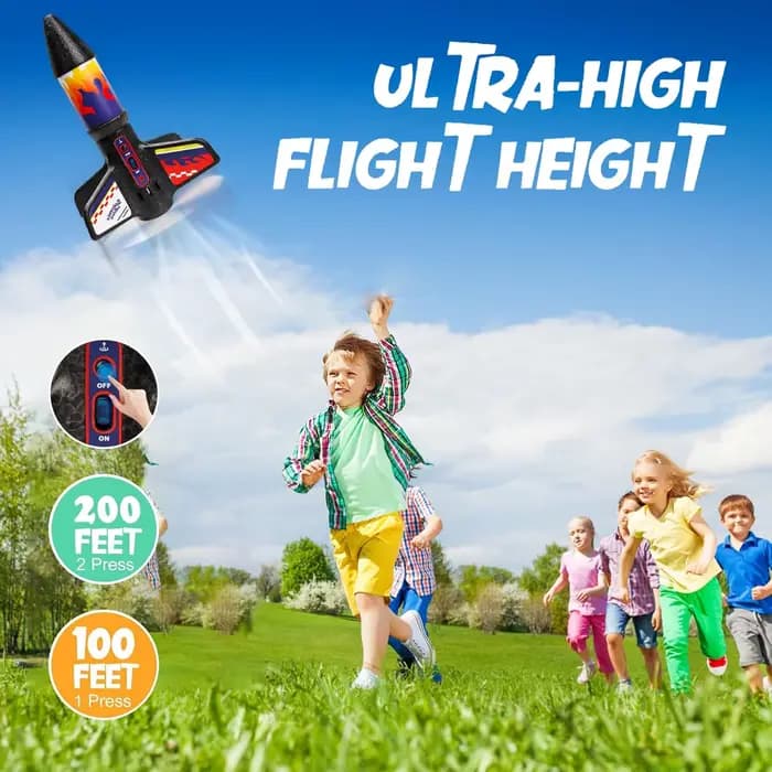 Jouet lanceur de fusée pour enfants, avec Parachute, lancement automatique, jouets de fusée spatiale motorisés, jeu de lancement en plein air pour garçons et enfants
