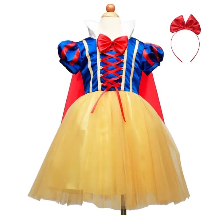 Robe de Rhroyale blanche neige pour filles, robe de princesse de luxe, maquillage de Rh, fête gonflée, Halloween, tout-petits en déclin, 6 ans