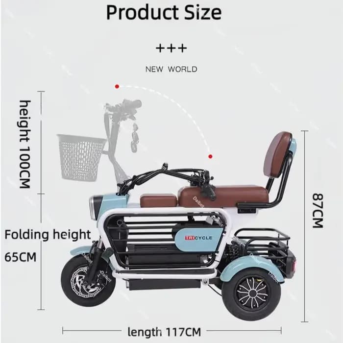 Trottinette Électrique Tout Terrain à 3 Roues pour Adulte
