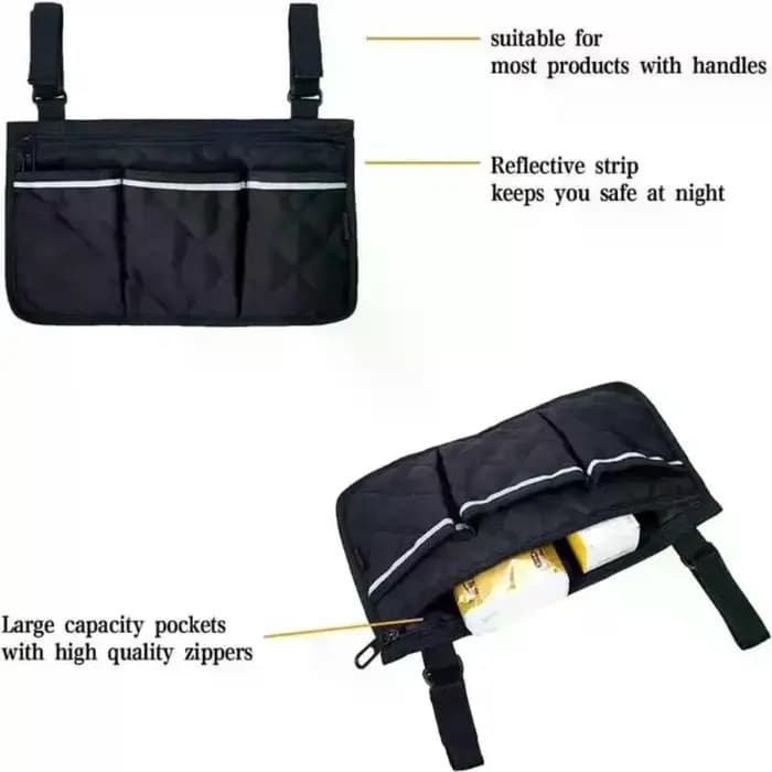 Sac de rangement pour accoudoir de fauteuil roulant