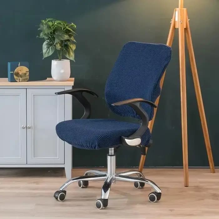 1 ensemble (housse arrière + housse de siège) housse de chaise d'ordinateur de bureau fendue housses extensibles amovibles Anti-poussière universelles de bureau