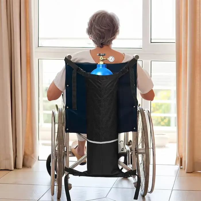 Support de réservoir d'oxygène pour fauteuil roulant