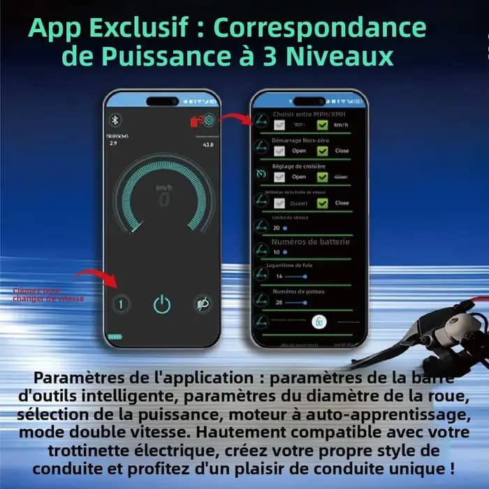 Kit de contrôleur de trottinette électrique amélioré 55 km/h pour Xiaomi Elite - Déverrouillage de la vitesse