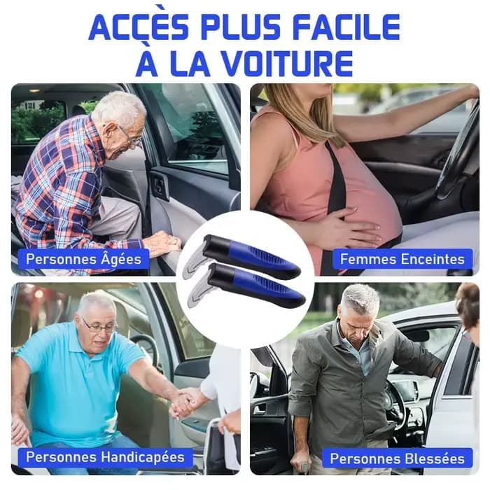 Accoudoir Portière Aide Mobilité Senior - Support 400LB Léger avec Brise-Vitre Urgence