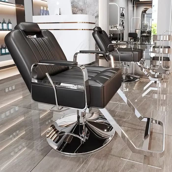 Fauteuil de barbier avec repose-pieds rabattable, fauteuil de salon professionnel moderne, confortable et luxueux, silla de corte de pelo, mobilier de salon