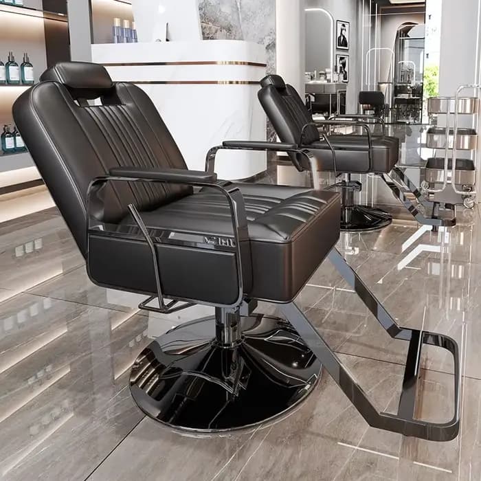 Fauteuil de barbier avec repose-pieds rabattable, fauteuil de salon professionnel moderne, confortable et luxueux, silla de corte de pelo, mobilier de salon