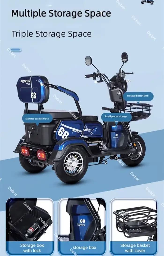 Tricycle électrique adulte Mini passager 3 roues Scooter