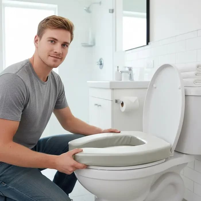 Rehausseur de siège de toilette antidérapant et imperméable
