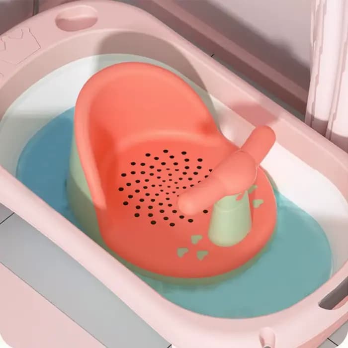 Chaise de bain antidérapante à bord rond pour bébé, dossier confortable, siège de bain pour bébé, accoudoir Portable, siège de douche pour bébé, artefact de bain