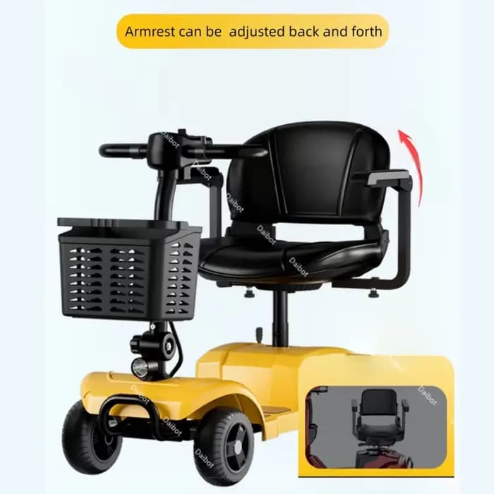 Scooter de mobilité adulte 4 roues pliable pré-assemblé avec siège/accoudoir/choc de Suspension réglable 300W