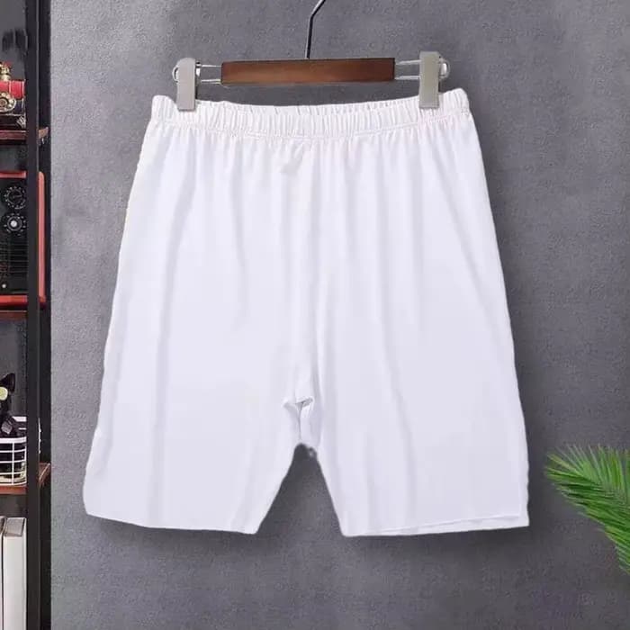 Short d'été confortable pour homme, short de pyjama avec taille élastique, tissu respirant, longueur aux genoux, pantalon de maison pour homme