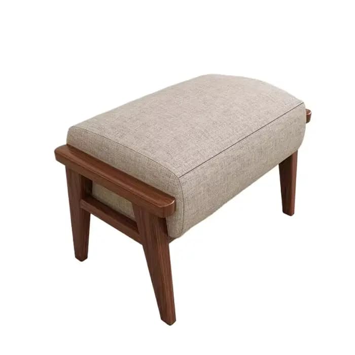 Pouf ottoman minimaliste moderne, repose-pieds en bois massif pour salon, banc à chaussures pour entrée, siège confortable pour le pied de lit