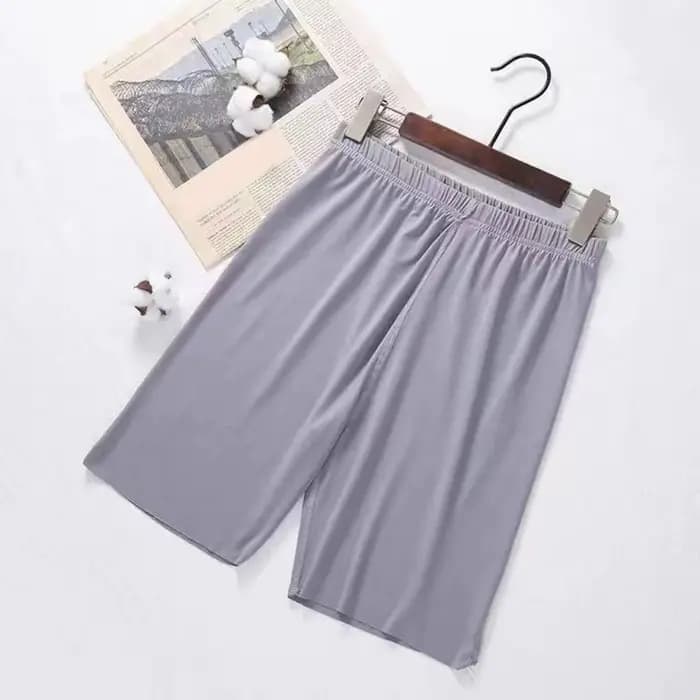 Short d'été confortable pour homme, short de pyjama avec taille élastique, tissu respirant, longueur aux genoux, pantalon de maison pour homme