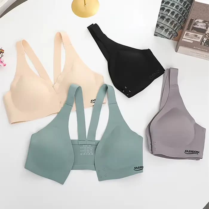 Soutien-gorge grande taille avec boucle avant, sous-vêtements réglables, Sexy, beau dos, seins froncés confortables, soutien-gorge de sport respirant