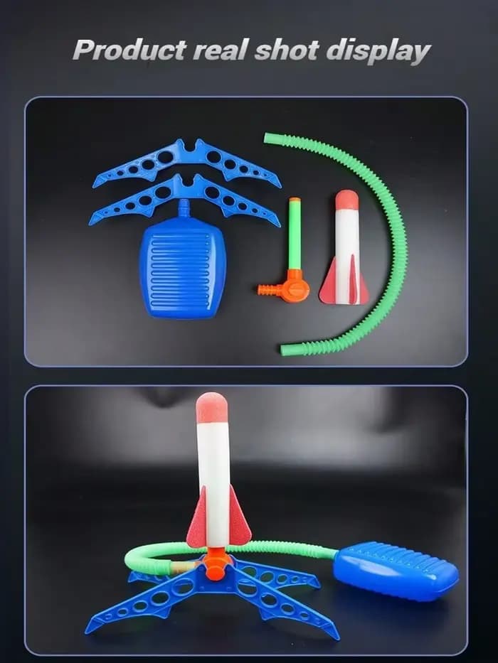 Lanceur de pédale de fusée pour enfants, jouet volant de fusée en plein air, jouet de sport de saut pour enfants (paquets d'accessoires séparés pour l'achat)