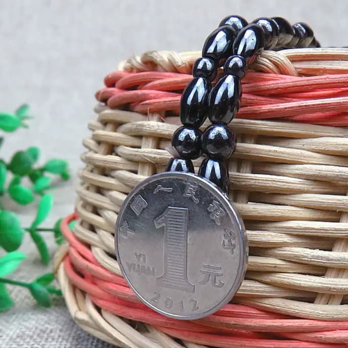 Bracelet de oral ille Magnétique Efficace pour Perte de Poids, Pierre Biliaire Noire, Hématite Épaisse, Points d'Acupuncture, Thérapie d'Arthrite, Instituts