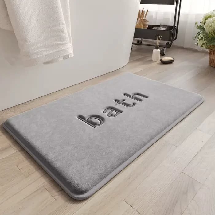Tapis de bain Simple, couleur unie, rebond Super doux, absorbant l'eau, séchage rapide, pour salle de bain, paillasson de salle de douche